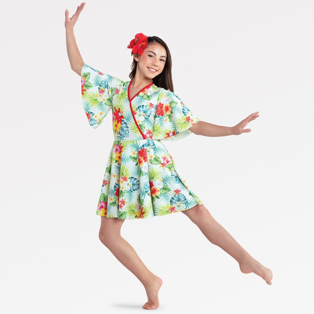 Tropical Floral Kids Dance Costume